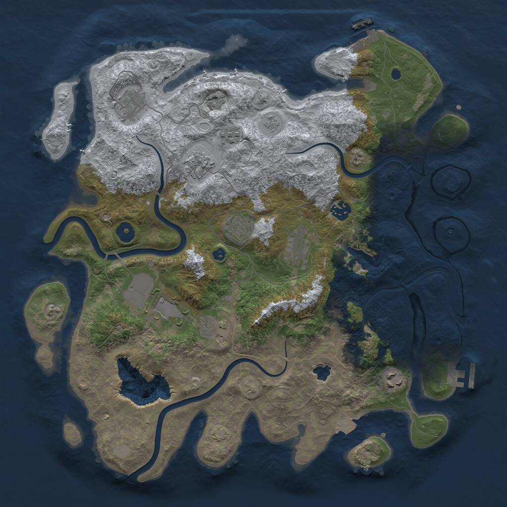 Rust Map: Procedural Map, Size: 4000, Seed: 61089974, 15 Monuments