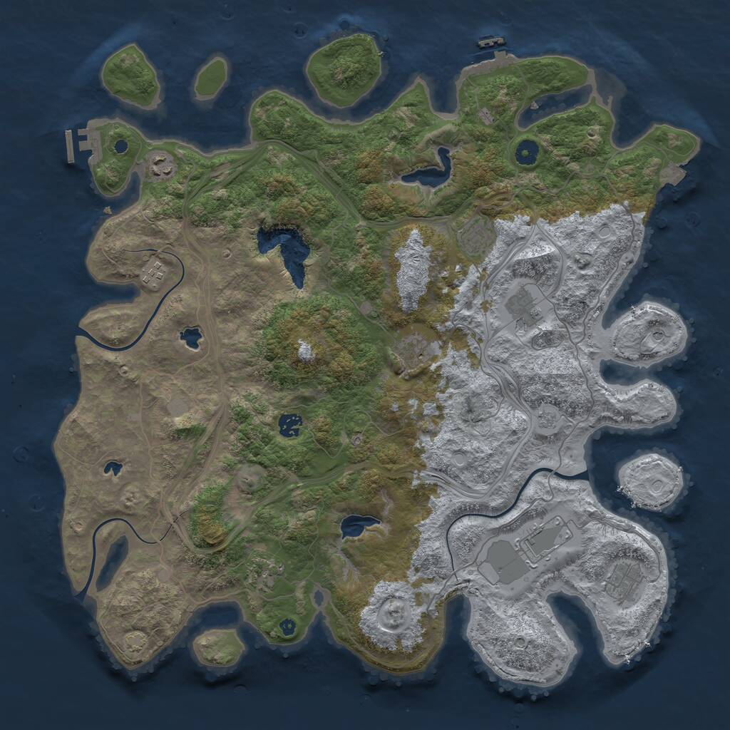 Rust Map: Procedural Map, Size: 4500, Seed: 25732981, 15 Monuments
