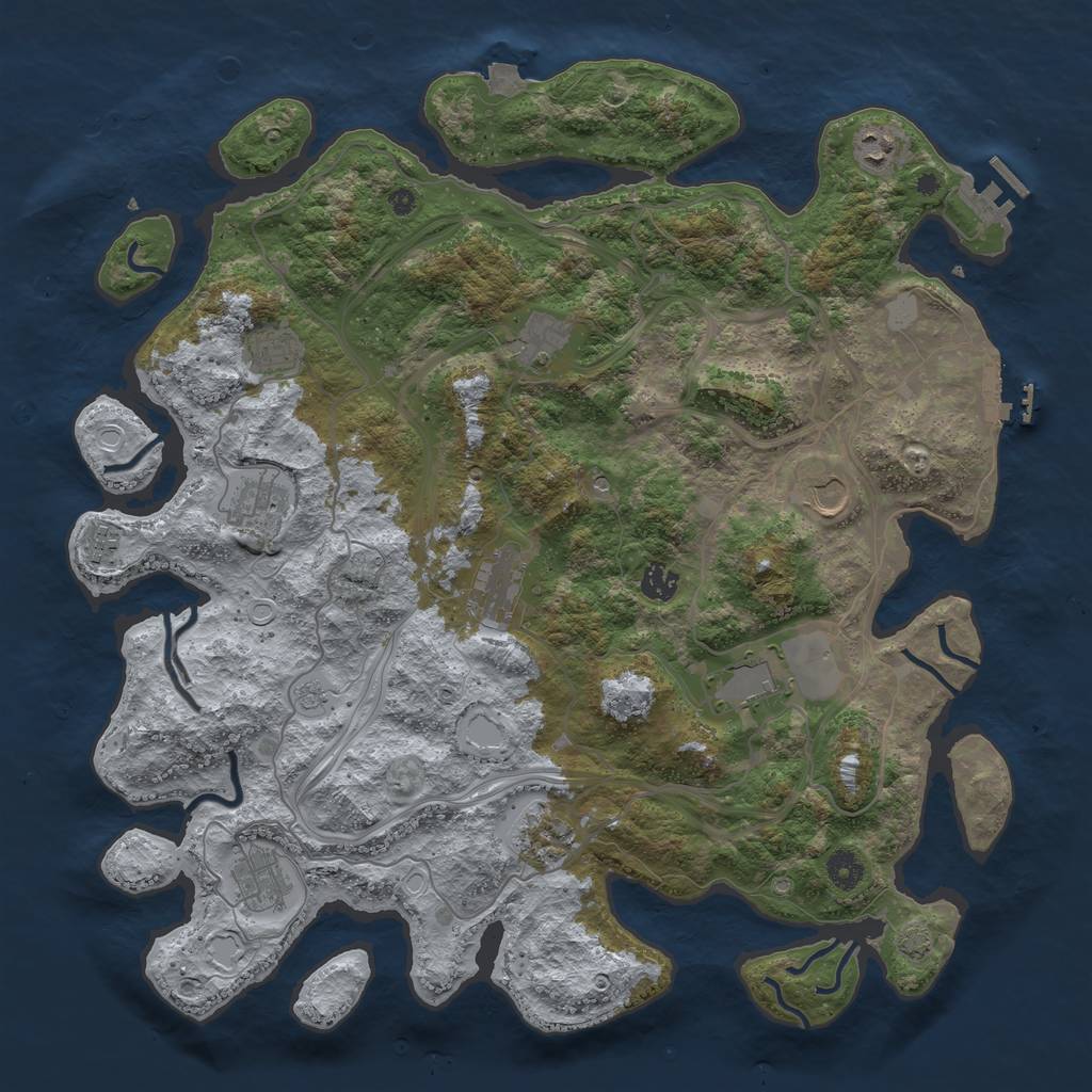 Rust Map: Procedural Map, Size: 4300, Seed: 38367438, 19 Monuments