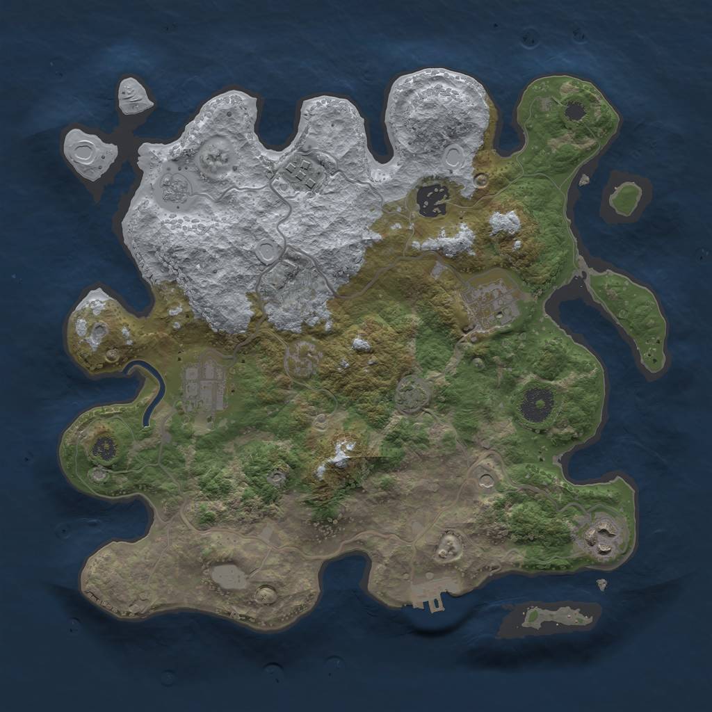 Rust Map: Procedural Map, Size: 3150, Seed: 648252, 12 Monuments
