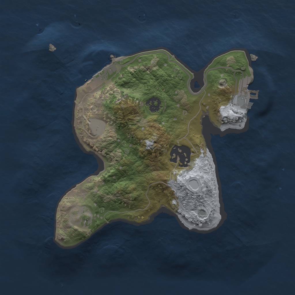 Rust Map: Procedural Map, Size: 2000, Seed: 1330015346, 6 Monuments