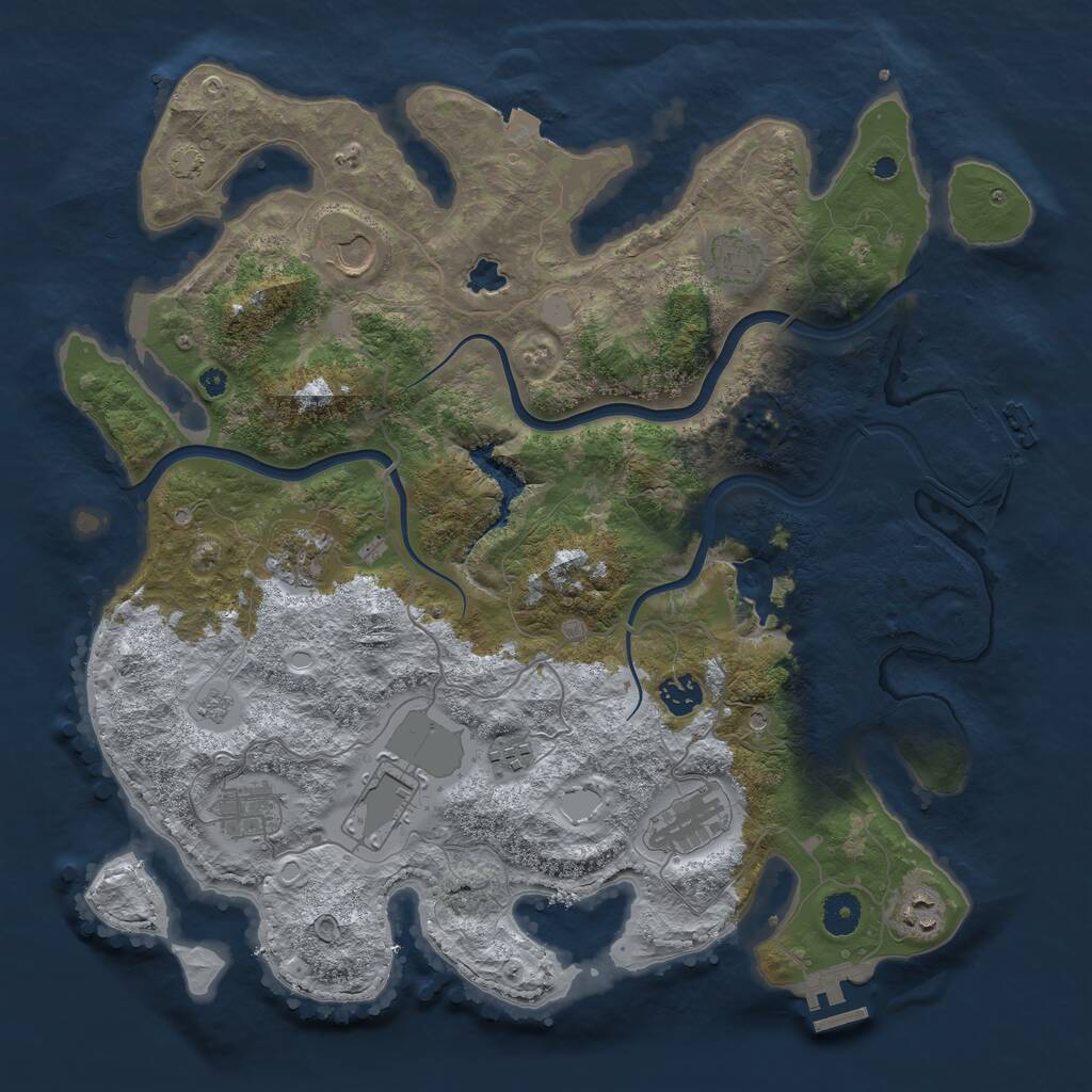 Rust Map: Procedural Map, Size: 4000, Seed: 74416657, 15 Monuments