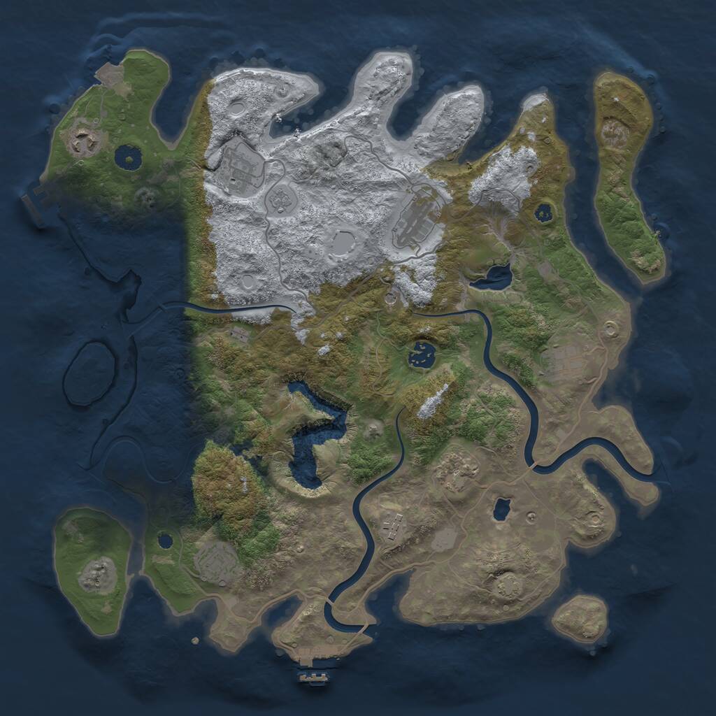Rust Map: Procedural Map, Size: 4000, Seed: 10962557, 14 Monuments