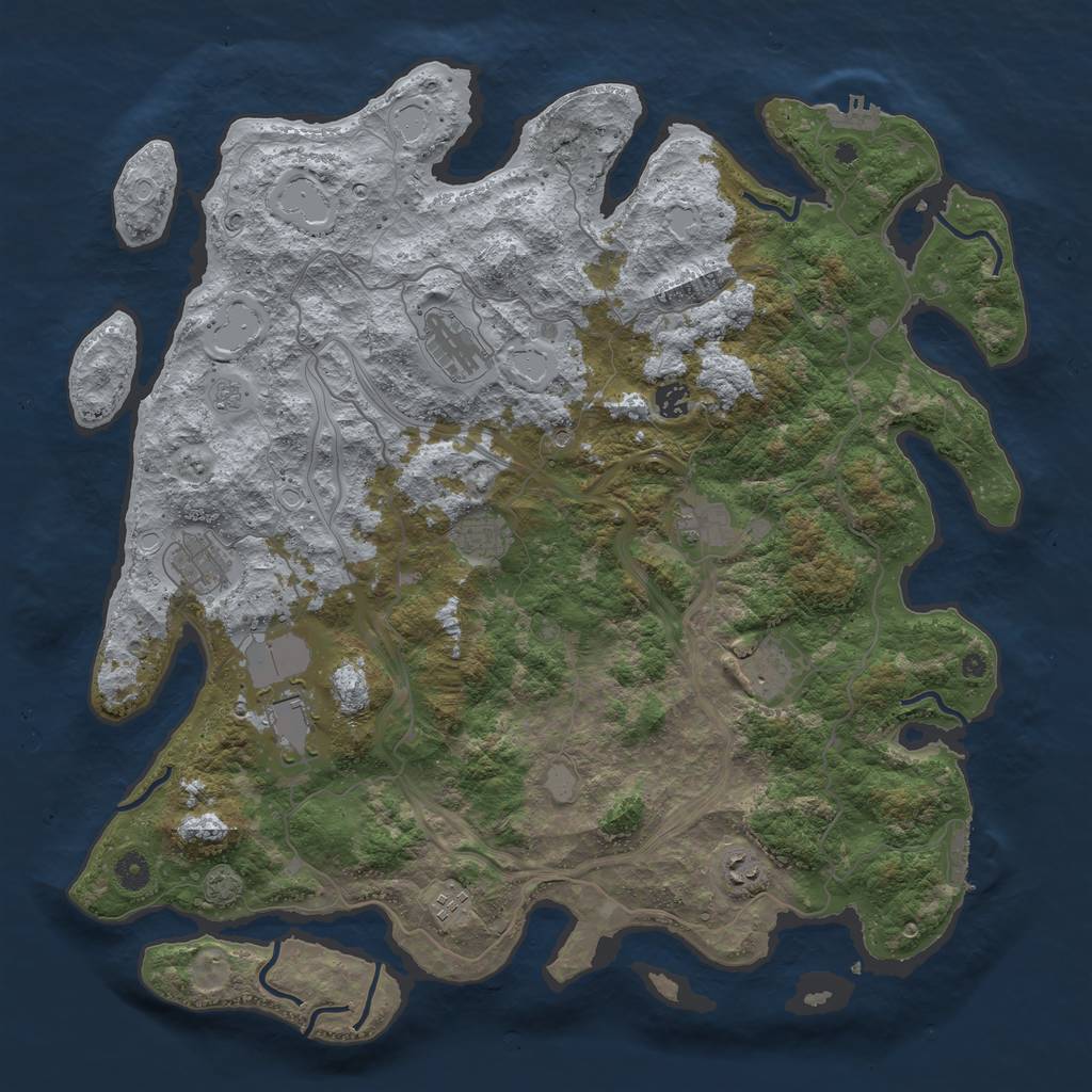 Rust Map: Procedural Map, Size: 4500, Seed: 157197725, 17 Monuments