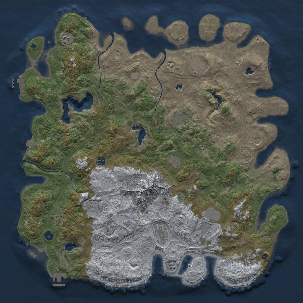 Rust Map: Procedural Map, Size: 5000, Seed: 39849278, 17 Monuments