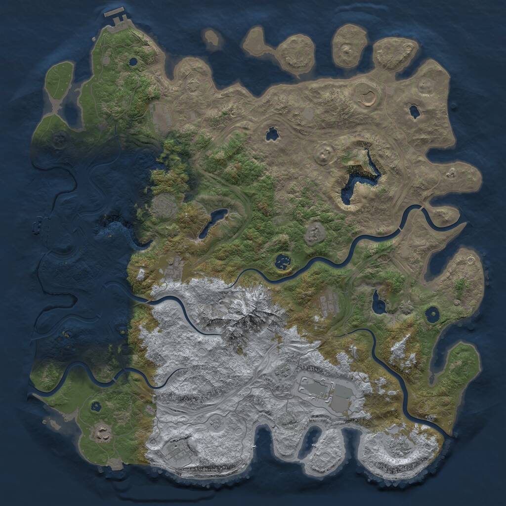 Rust Map: Procedural Map, Size: 5000, Seed: 39849278, 17 Monuments