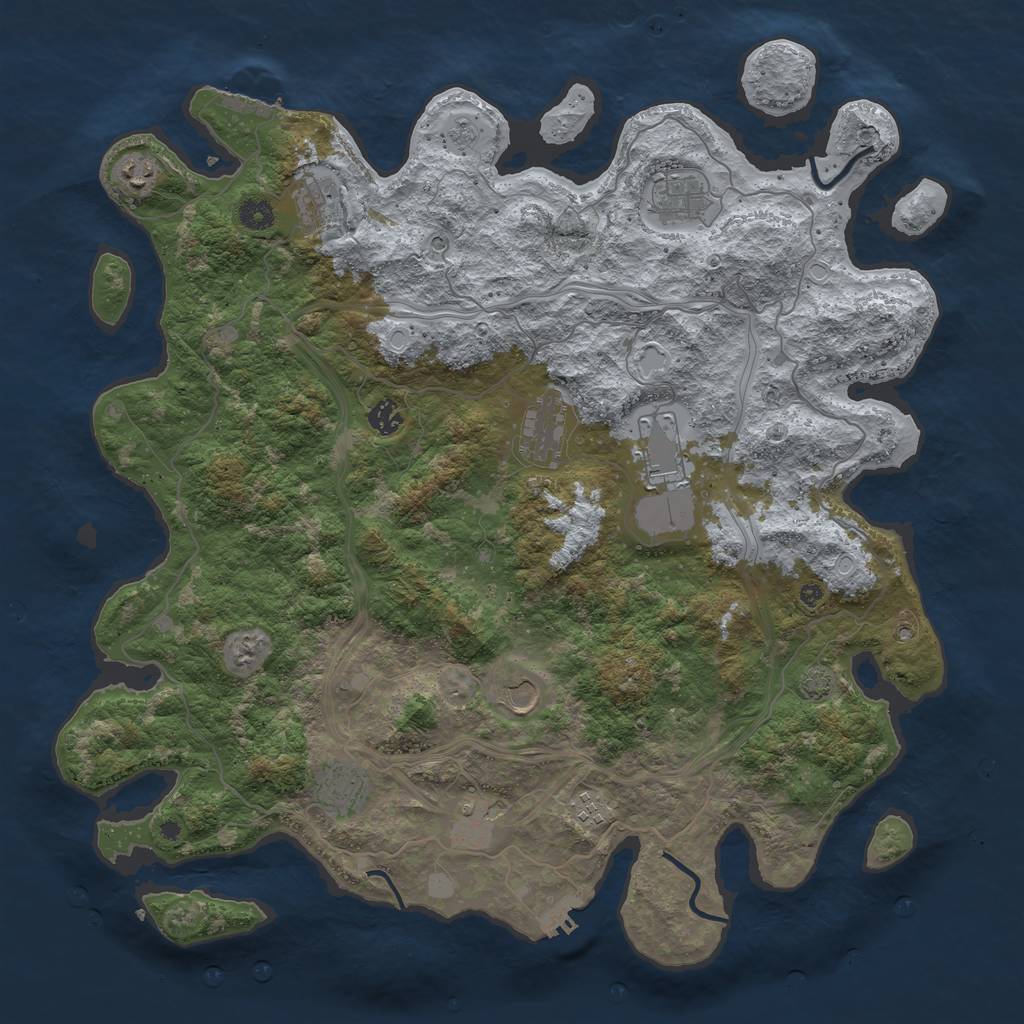 Rust Map: Procedural Map, Size: 4500, Seed: 25732474, 18 Monuments