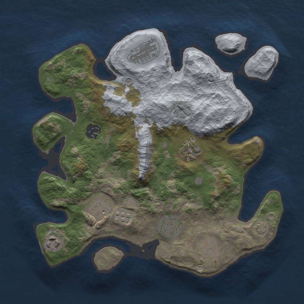Rust Map: Barren, Size: 3100, Seed: 13825, 12 Monuments