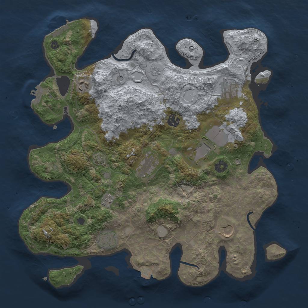Rust Map: Procedural Map, Size: 3700, Seed: 1998635781, 16 Monuments