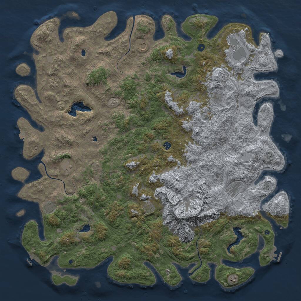 Rust Map: Procedural Map, Size: 6000, Seed: 2432, 17 Monuments