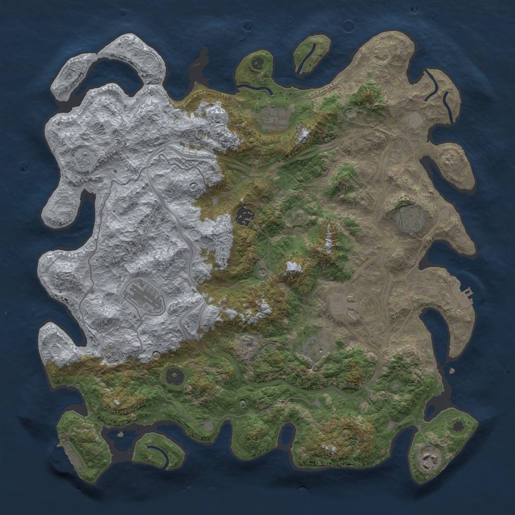 Rust Map: Procedural Map, Size: 4250, Seed: 1660872, 16 Monuments
