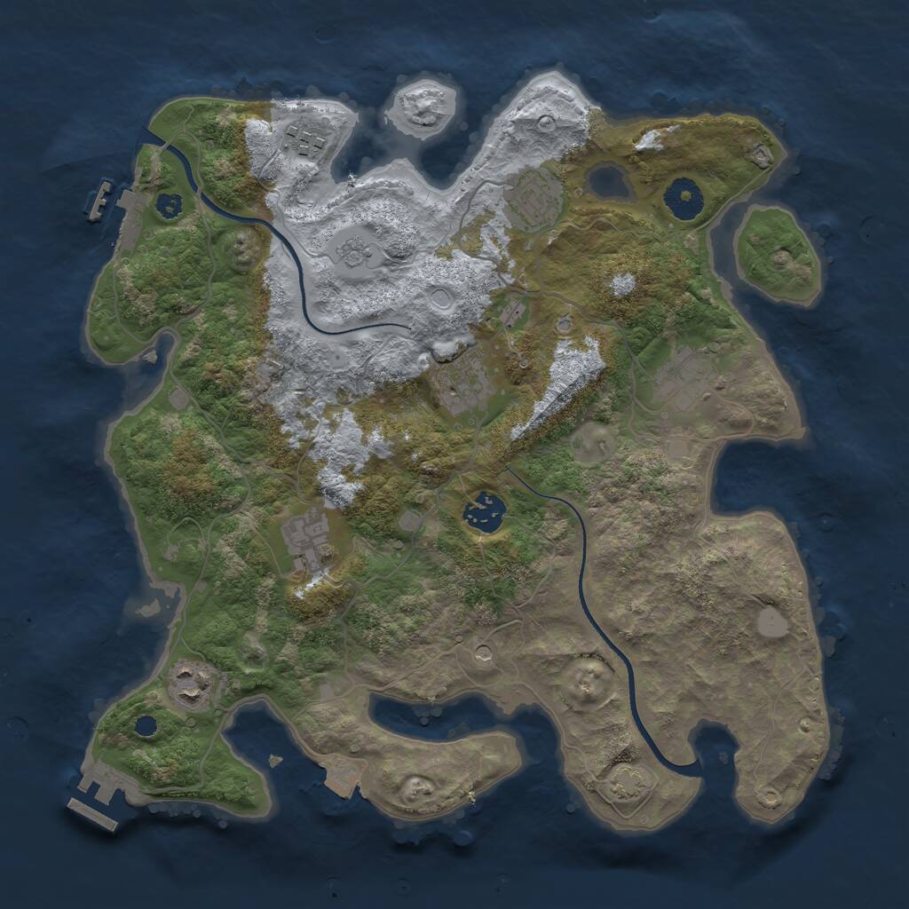 Rust Map: Procedural Map, Size: 3450, Seed: 98329611, 13 Monuments