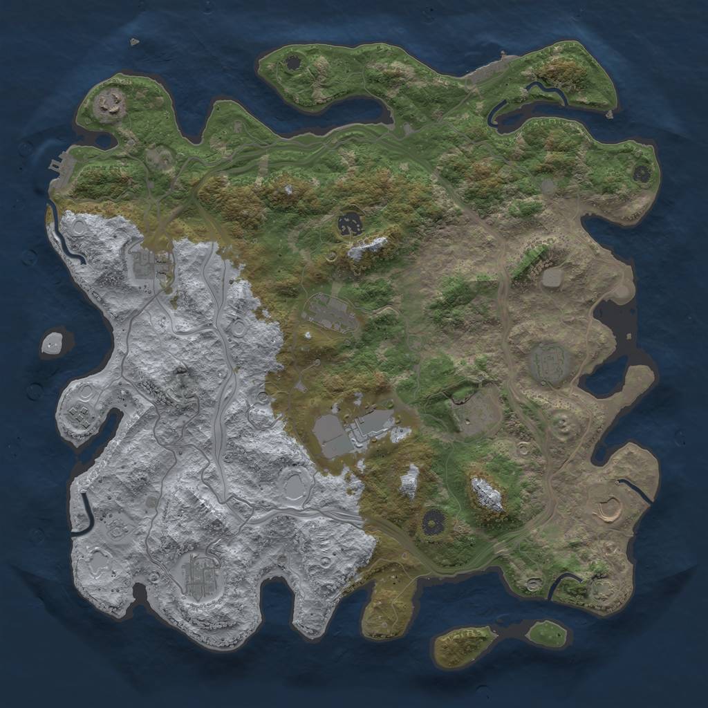 Rust Map: Procedural Map, Size: 4250, Seed: 1175621304, 18 Monuments