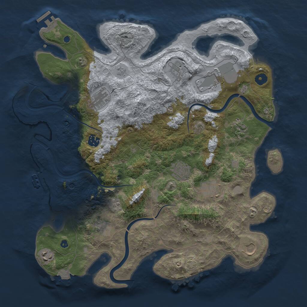Rust Map: Procedural Map, Size: 3900, Seed: 88, 17 Monuments