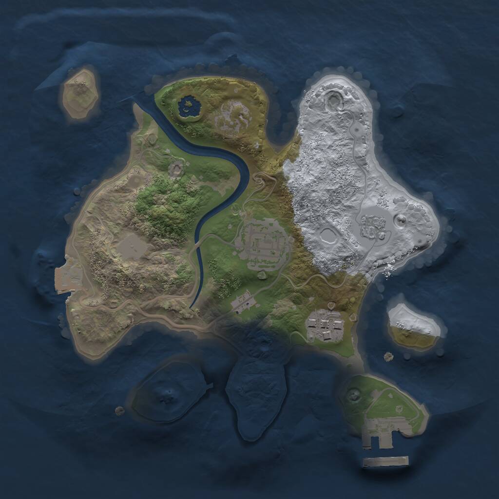 Rust Map: Procedural Map, Size: 2200, Seed: 85312, 5 Monuments