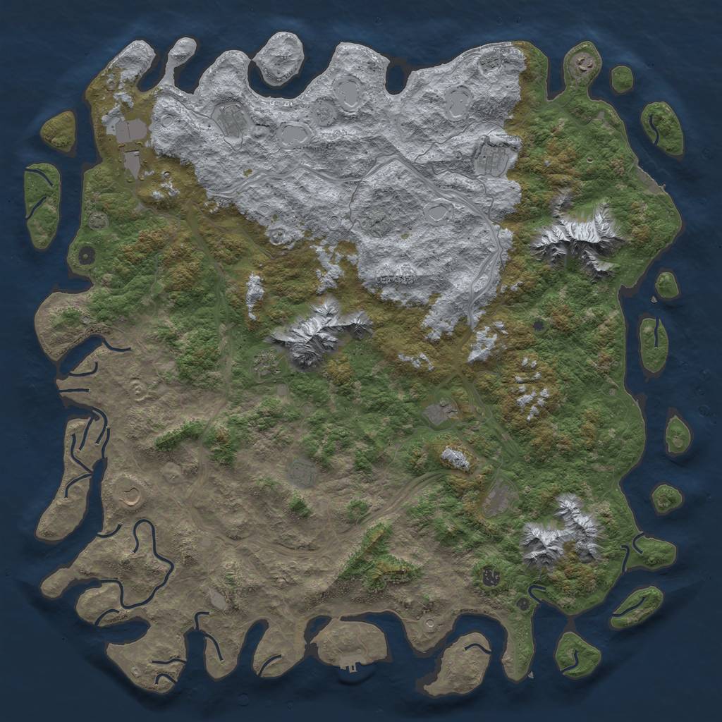 Rust Map: Procedural Map, Size: 6000, Seed: 9532, 19 Monuments