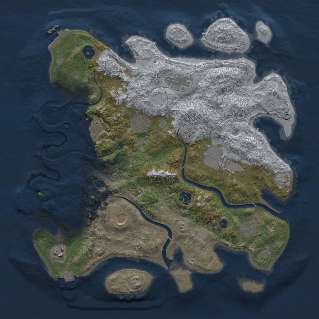 Rust Map: Procedural Map, Size: 3850, Seed: 79246477, 15 Monuments