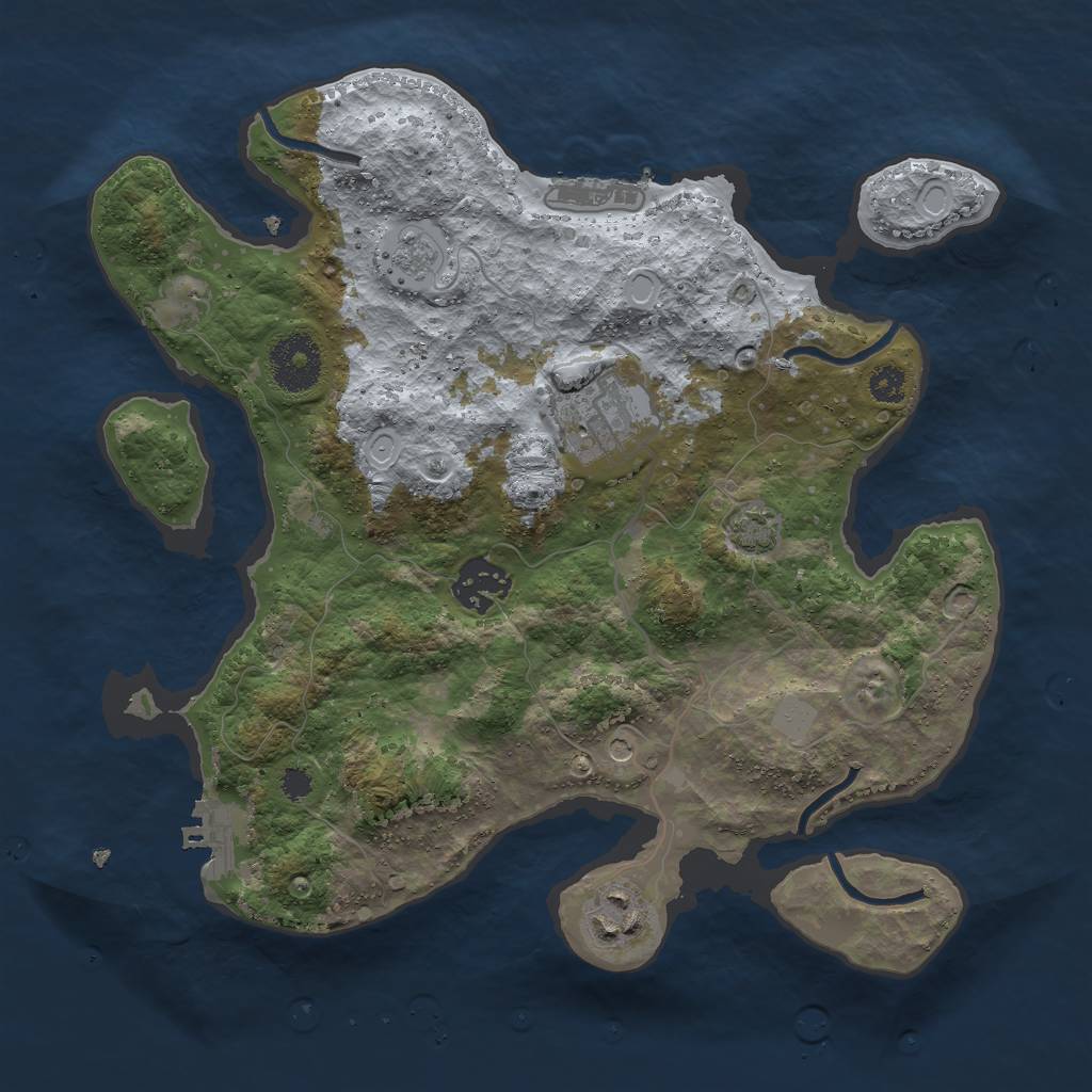 Rust Map: Procedural Map, Size: 3000, Seed: 62439, 11 Monuments