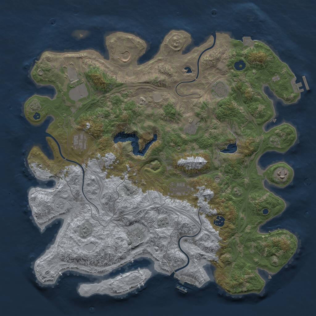 Rust Map: Procedural Map, Size: 4400, Seed: 91487618, 16 Monuments