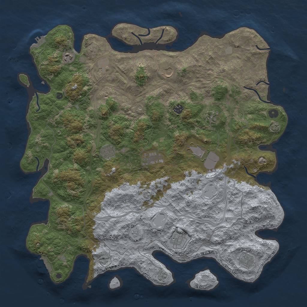 Rust Map: Procedural Map, Size: 4800, Seed: 115118177, 19 Monuments