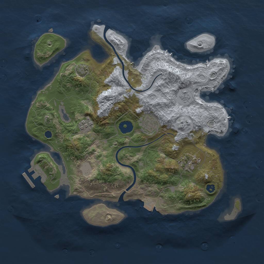 Rust Map: Procedural Map, Size: 3000, Seed: 587881659, 7 Monuments