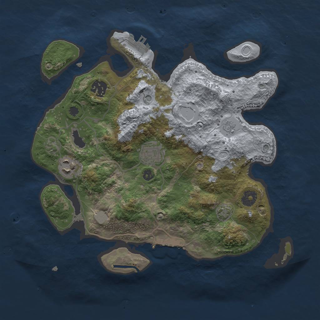 Rust Map: Procedural Map, Size: 3000, Seed: 587881659, 11 Monuments