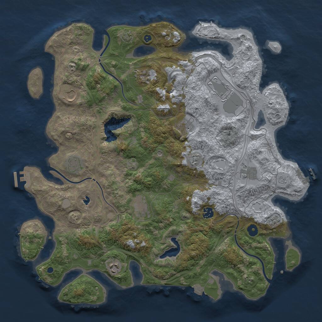 Rust Map: Procedural Map, Size: 4300, Seed: 92250247, 16 Monuments