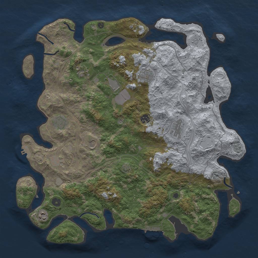 Rust Map: Procedural Map, Size: 4300, Seed: 92250247, 18 Monuments