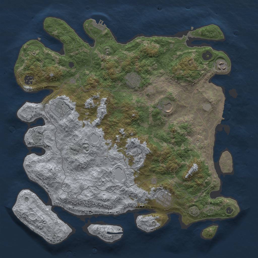Rust Map: Procedural Map, Size: 4000, Seed: 1019573247, 16 Monuments