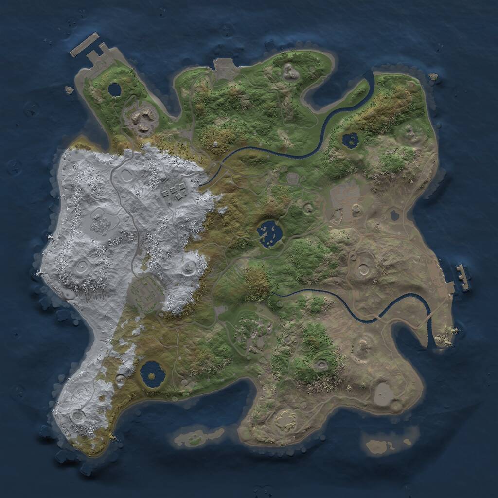 Rust Map: Procedural Map, Size: 3000, Seed: 462, 12 Monuments