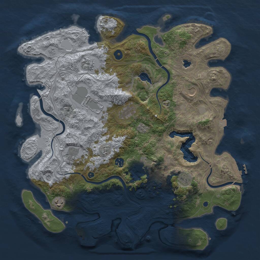 Rust Map: Procedural Map, Size: 4250, Seed: 4454544, 16 Monuments