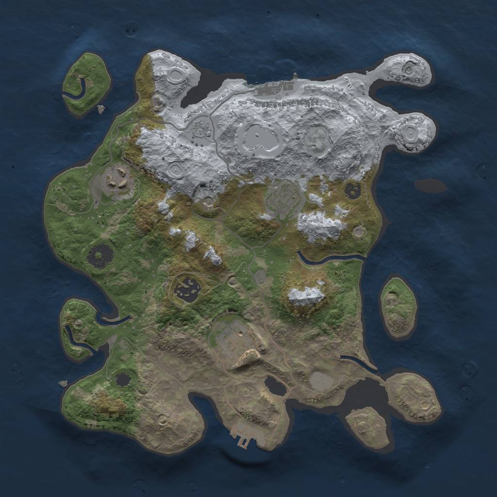 Rust Map: Procedural Map, Size: 3015, Seed: 5076, 11 Monuments