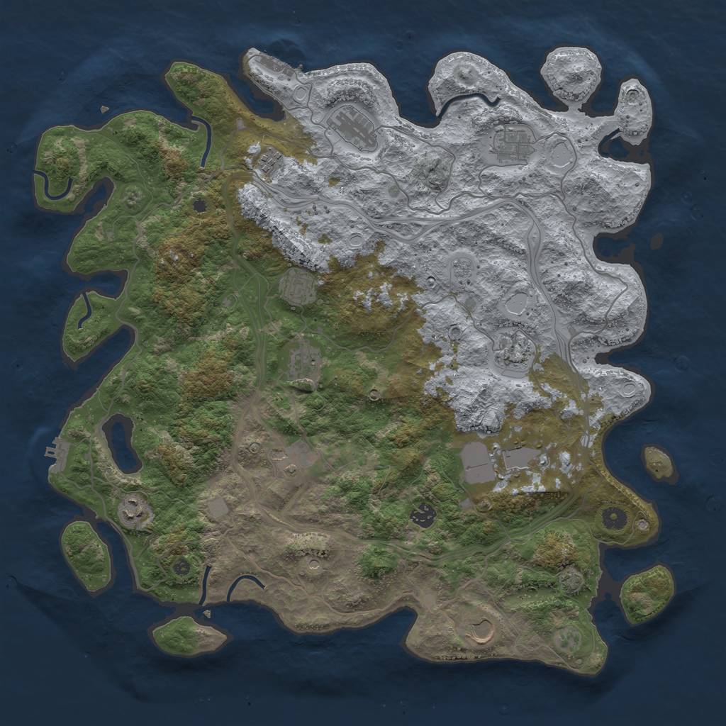 Rust Map: Procedural Map, Size: 4500, Seed: 587881659, 19 Monuments