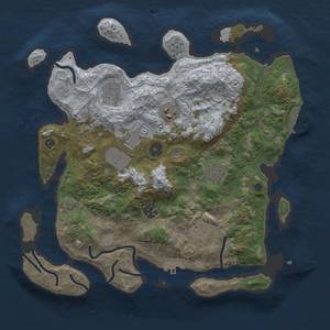 Thumbnail Rust Map: Procedural Map, Size: 3500, Seed: 1967692291, 15 Monuments