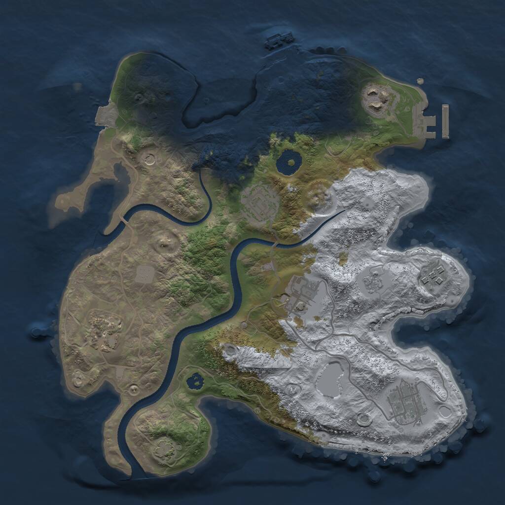 Rust Map: Procedural Map, Size: 3000, Seed: 13278742, 12 Monuments