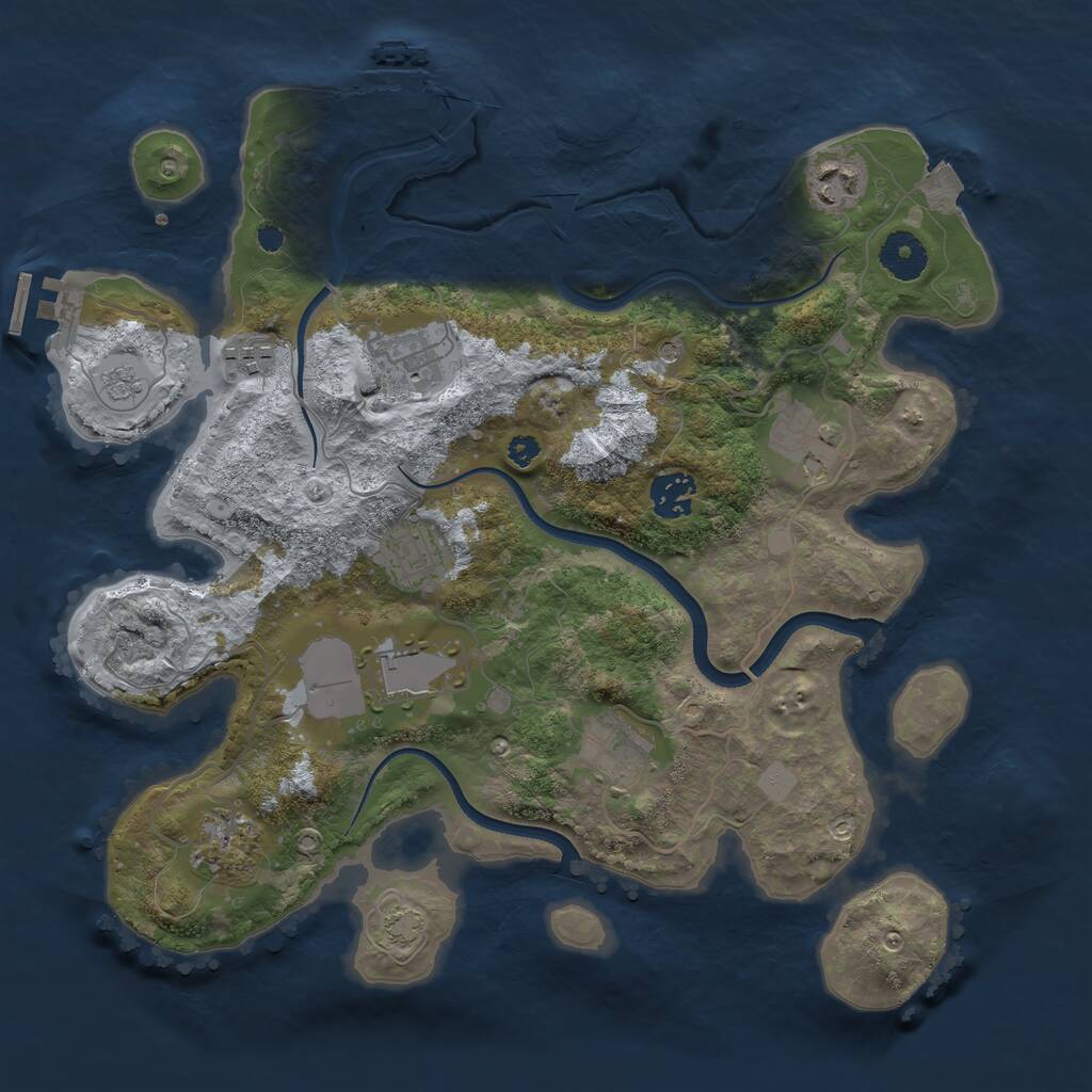 Rust Map: Procedural Map, Size: 3500, Seed: 39613081, 15 Monuments