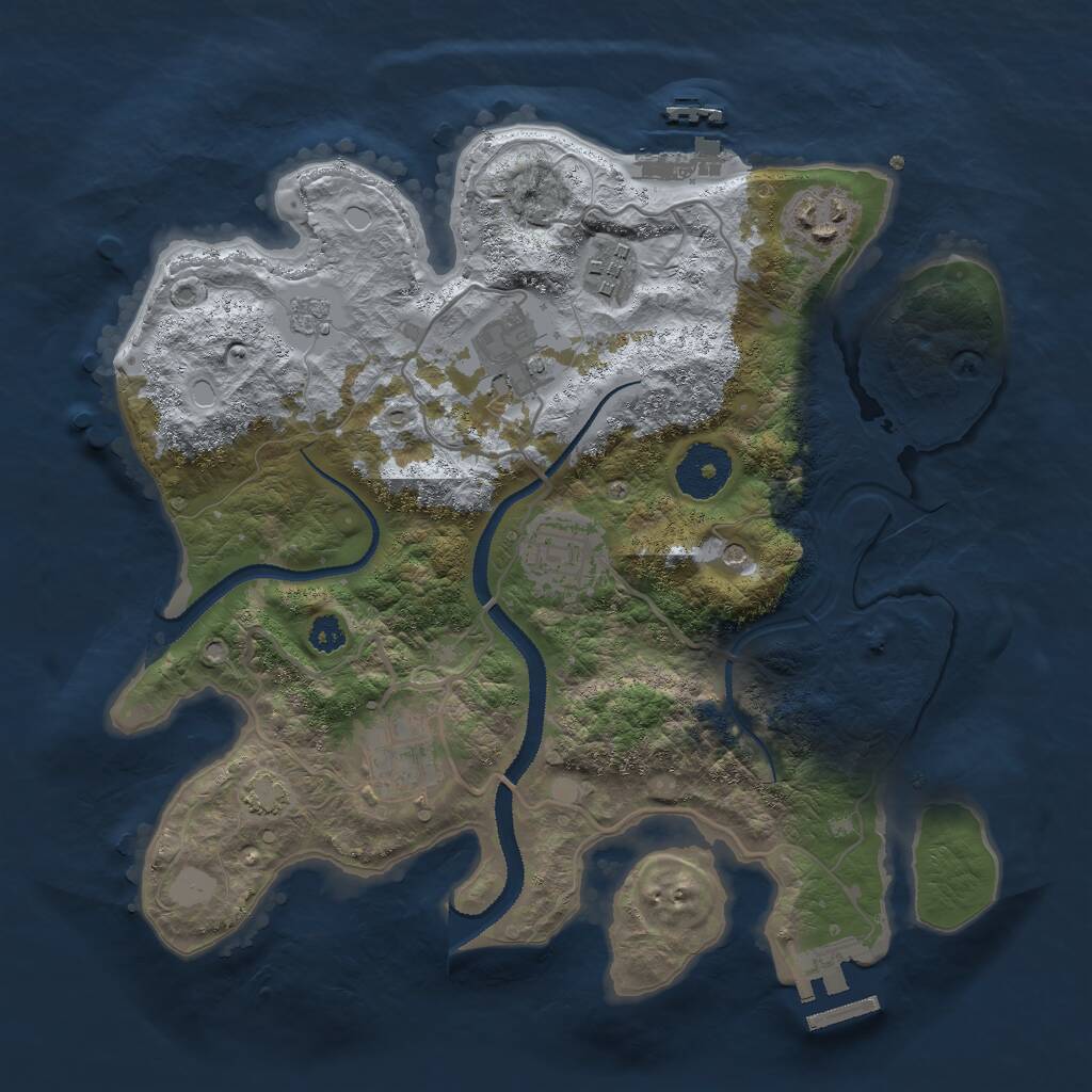 Rust Map: Procedural Map, Size: 3000, Seed: 72820475, 11 Monuments