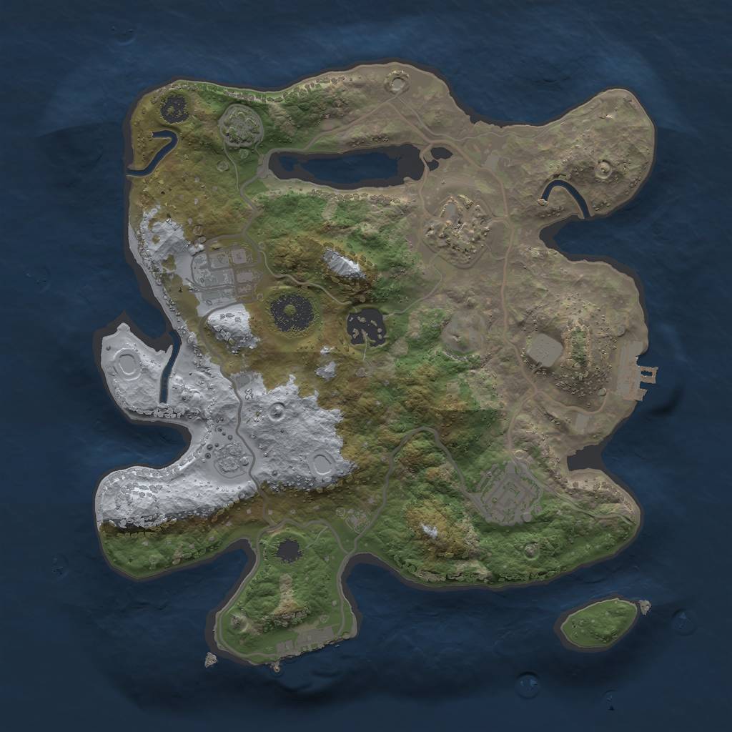 Rust Map: Procedural Map, Size: 2700, Seed: 1408, 11 Monuments