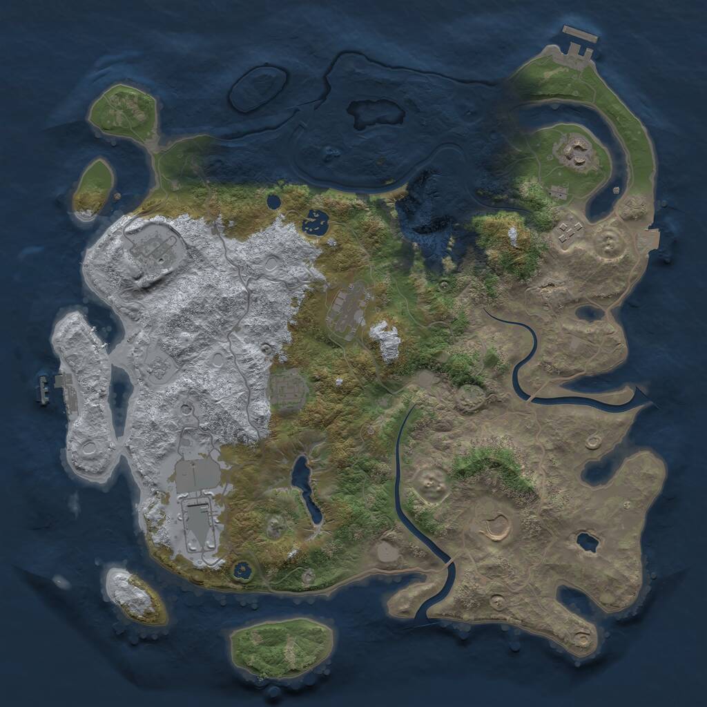 Rust Map: Procedural Map, Size: 4000, Seed: 2023610, 14 Monuments