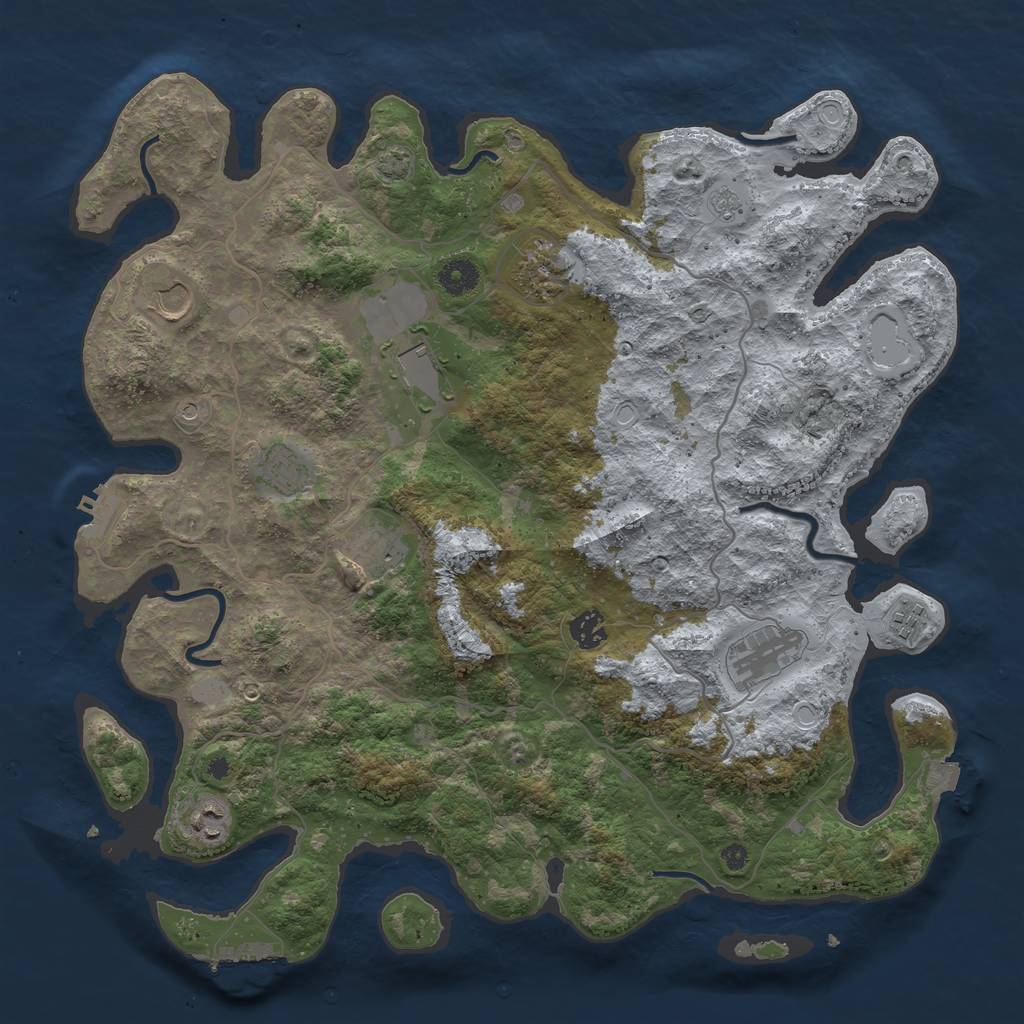 Rust Map: Procedural Map, Size: 4100, Seed: 95338484, 17 Monuments