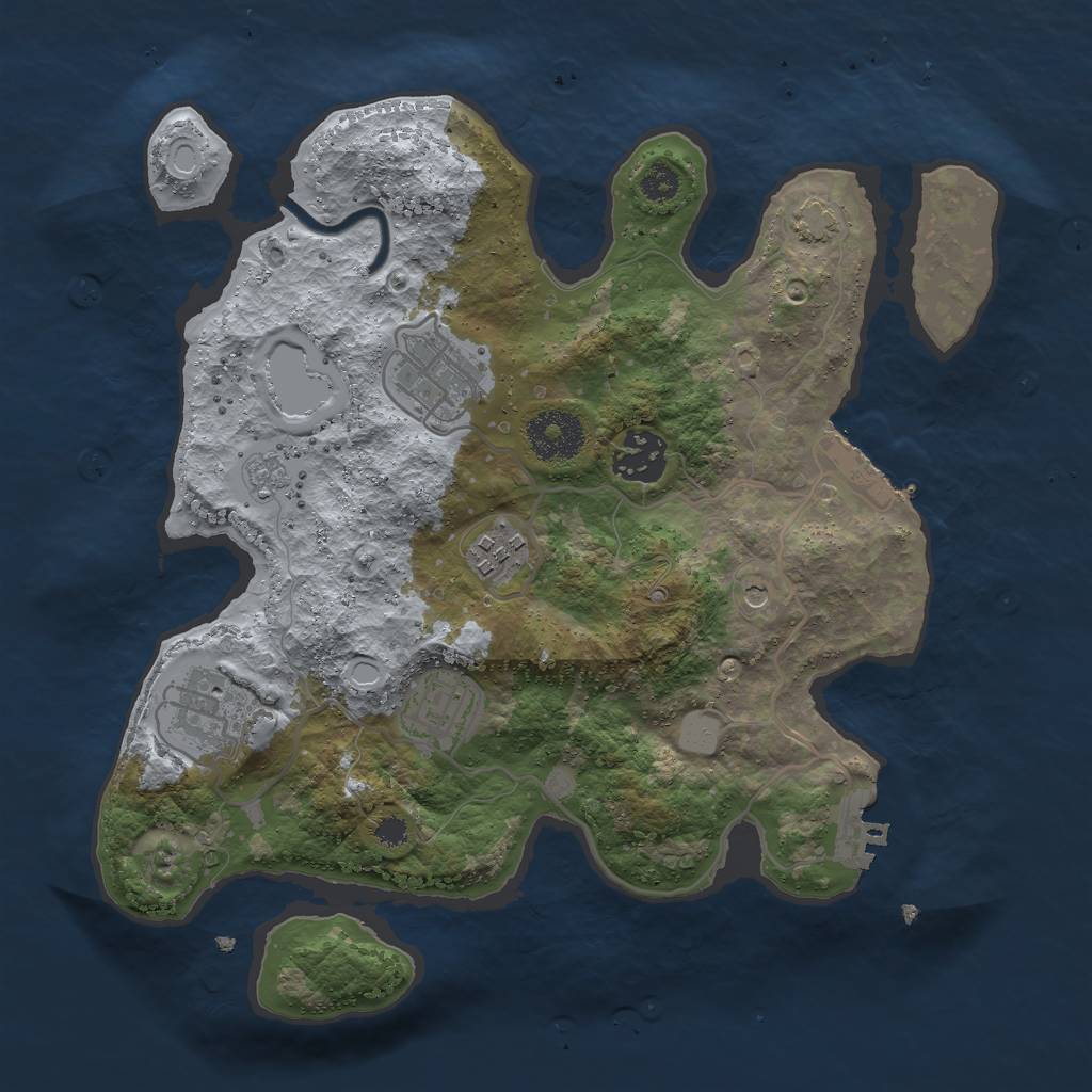 Rust Map: Procedural Map, Size: 3000, Seed: 47876, 13 Monuments