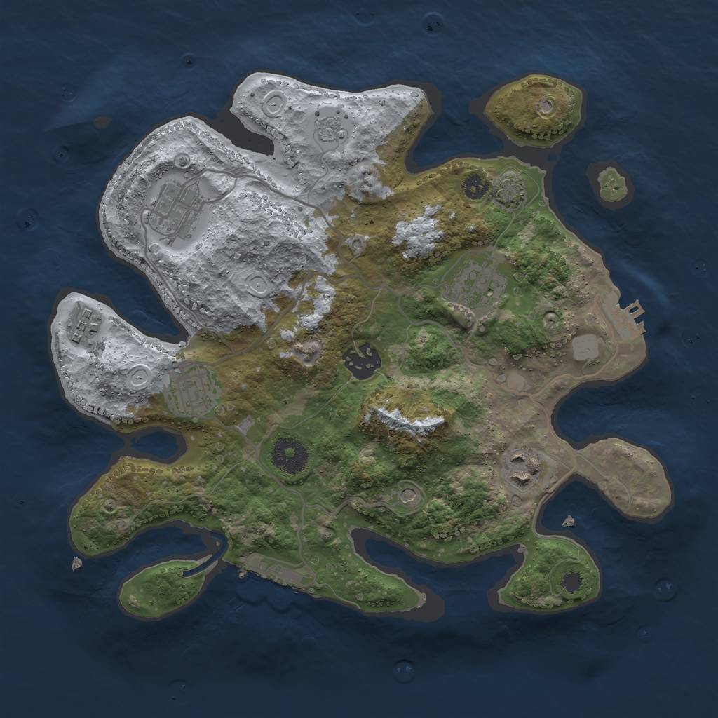 Rust Map: Procedural Map, Size: 3000, Seed: 743153703, 14 Monuments