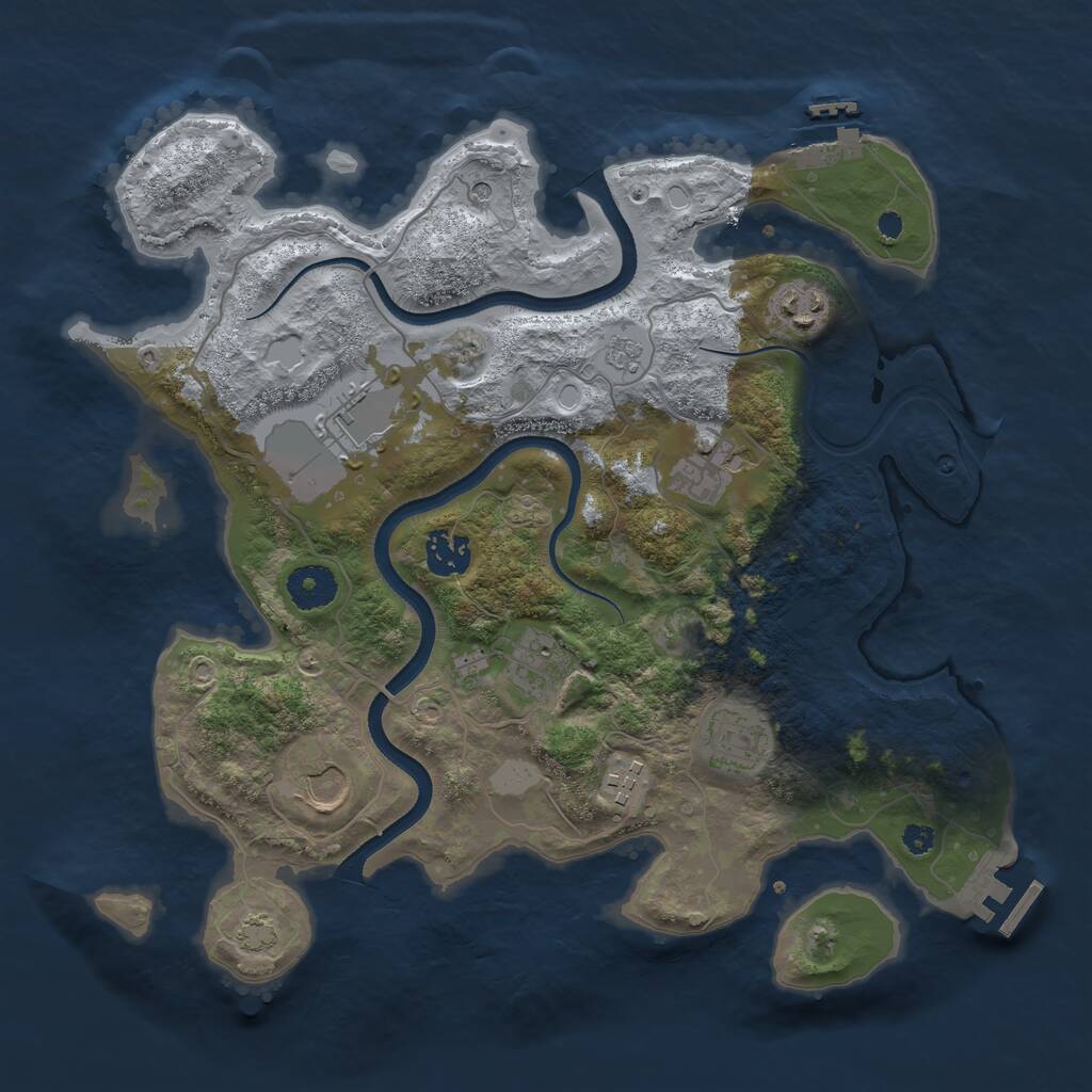 Rust Map: Procedural Map, Size: 3500, Seed: 236516713, 14 Monuments