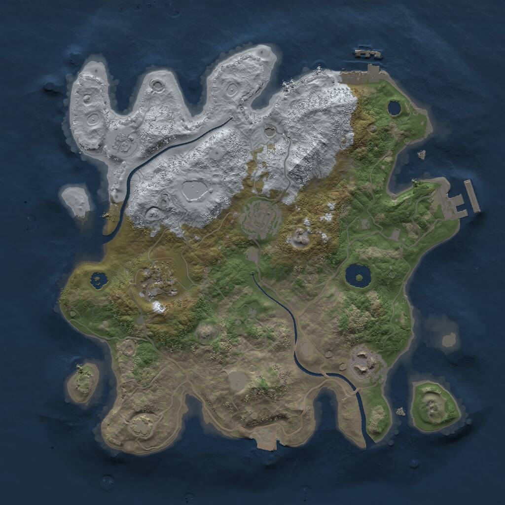 Rust Map: Procedural Map, Size: 3000, Seed: 1446812805, 9 Monuments