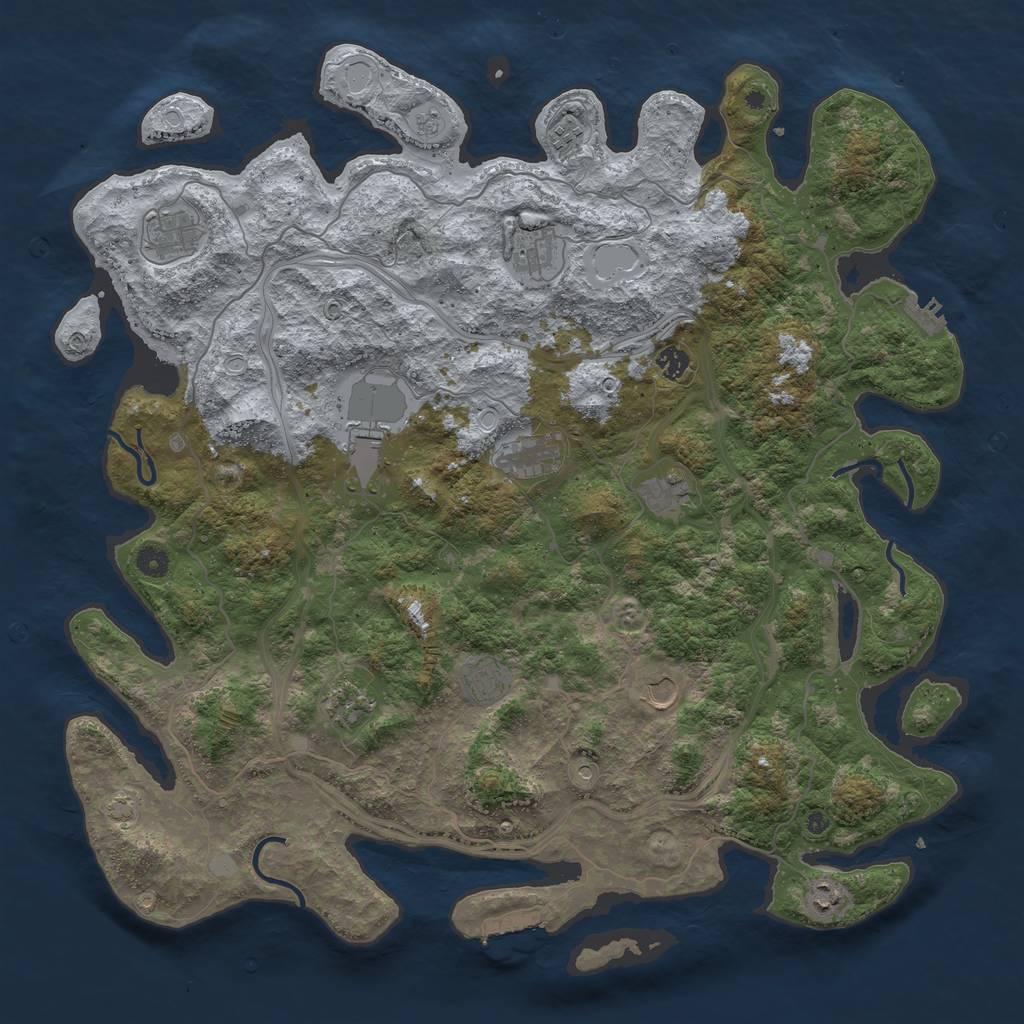 Rust Map: Procedural Map, Size: 4800, Seed: 19572618, 19 Monuments