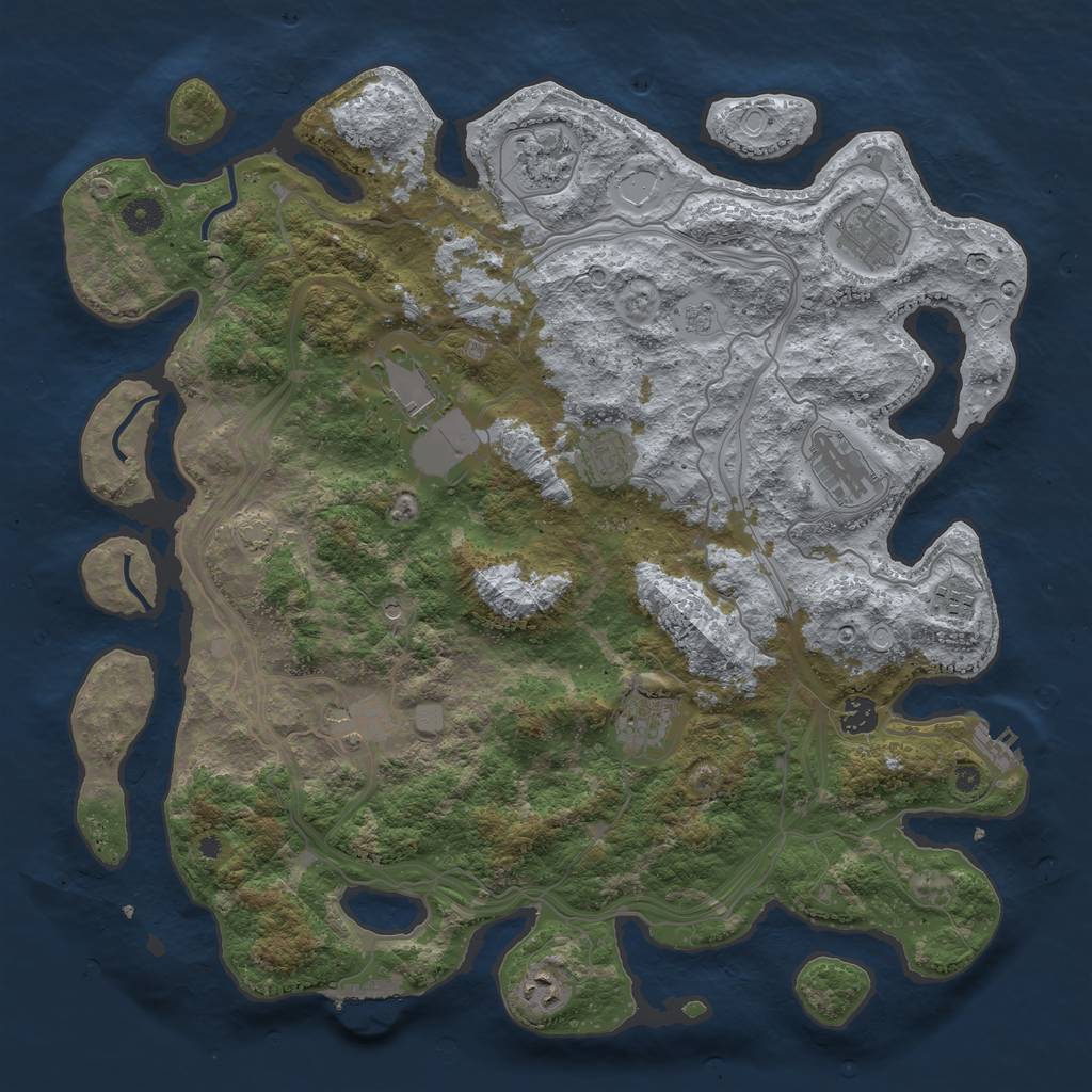 Rust Map: Procedural Map, Size: 4250, Seed: 183133268, 18 Monuments