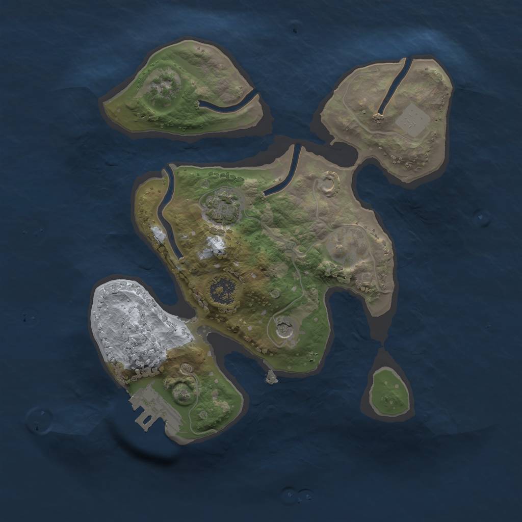 Rust Map: Procedural Map, Size: 2000, Seed: 5730582, 6 Monuments