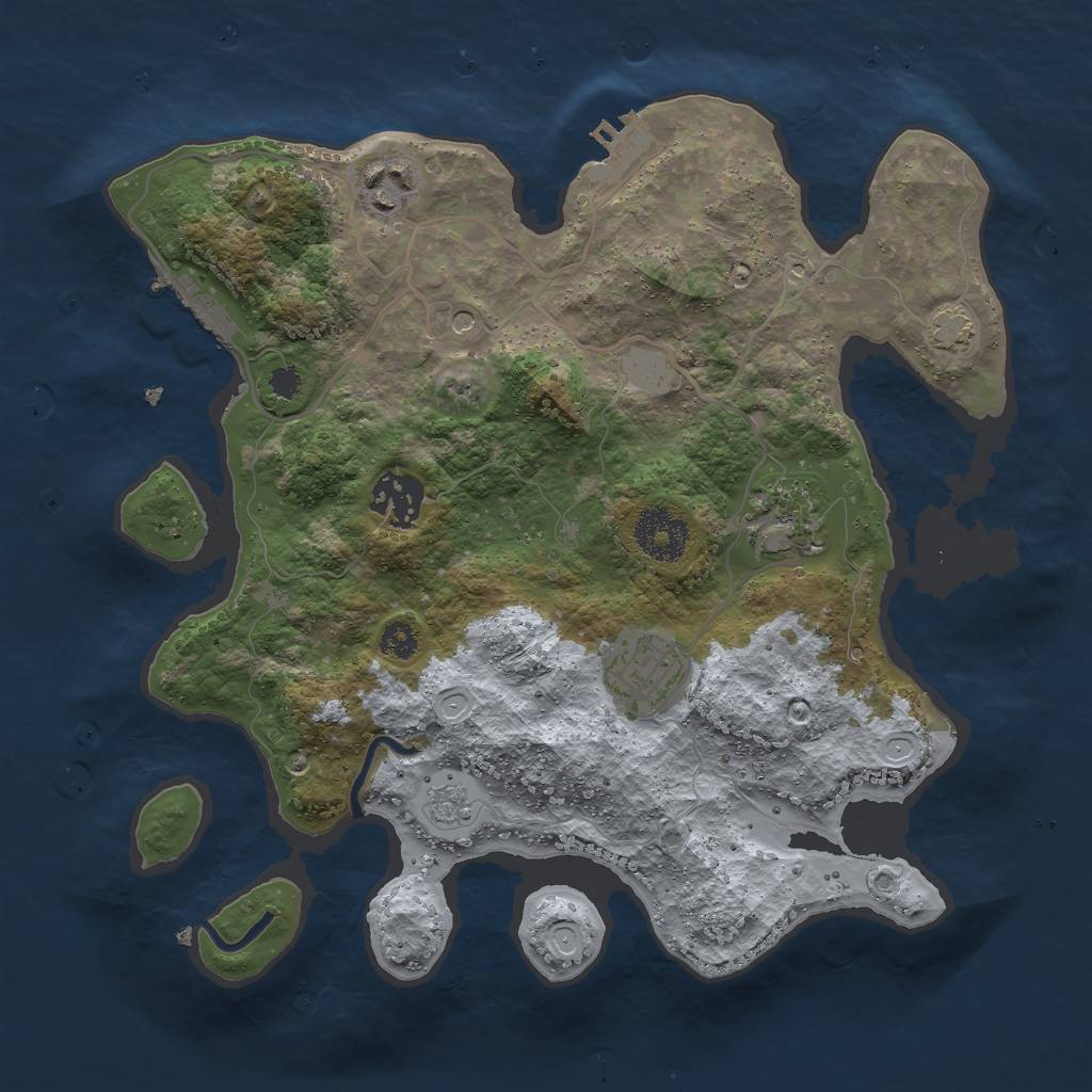 Rust Map: Procedural Map, Size: 3000, Seed: 138655385, 12 Monuments