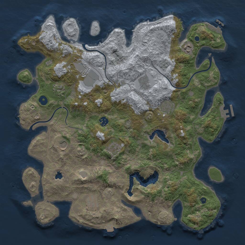 Rust Map: Procedural Map, Size: 4100, Seed: 88564006, 16 Monuments
