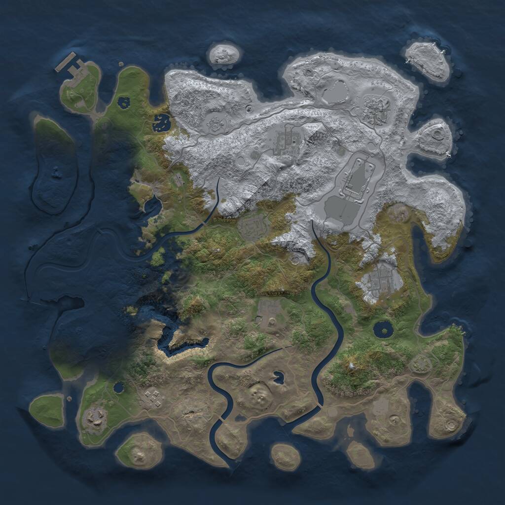 Rust Map: Procedural Map, Size: 4000, Seed: 22808, 14 Monuments